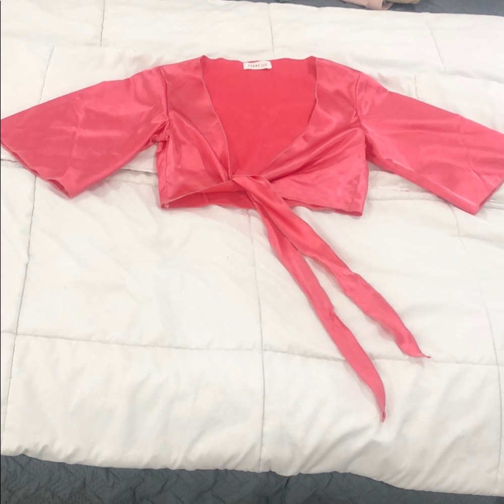 Femme Lux - Crop Top Front Tie up shirt